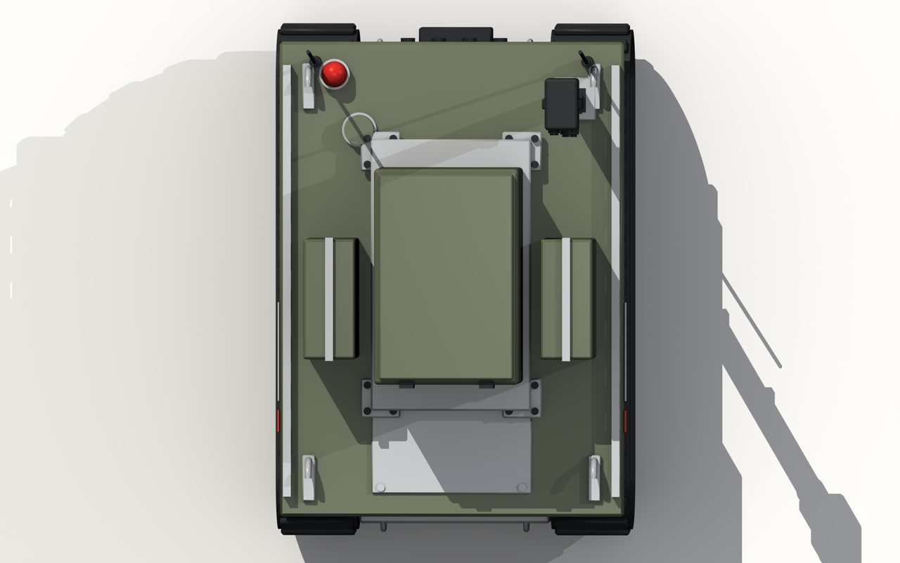 JAMBAAR vu de dessus équipé du module de transport