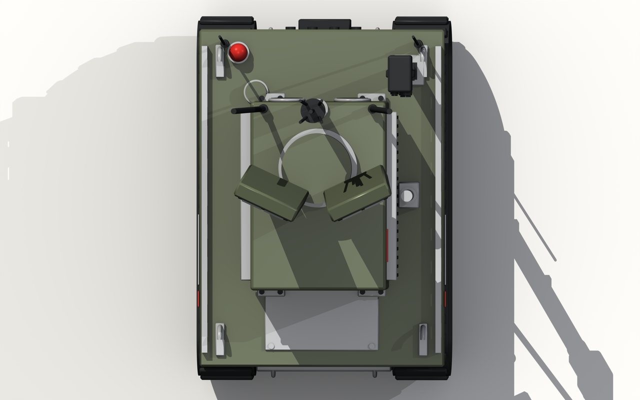 JAMBAAR vu de dessus équipé du module de guerre électronique