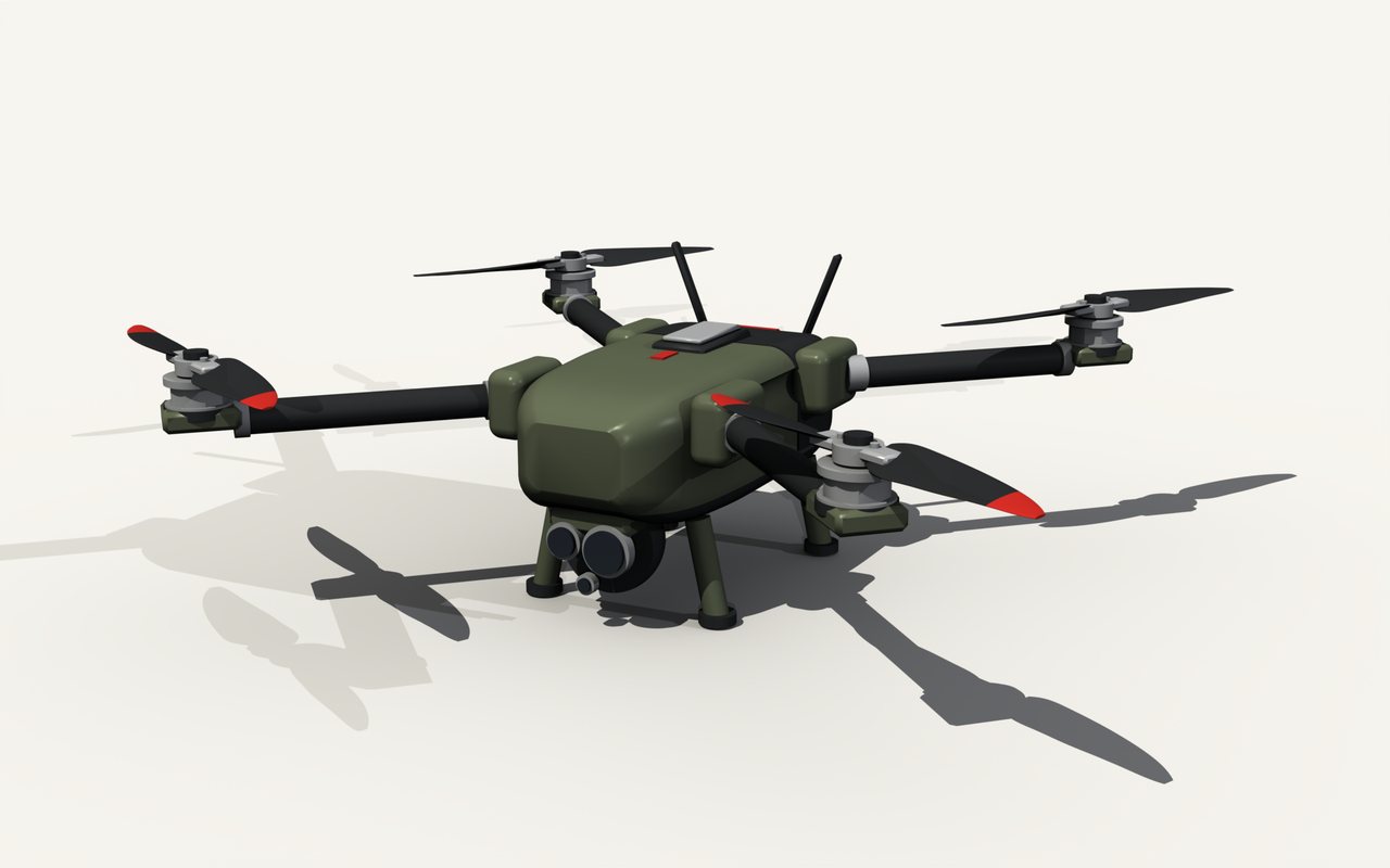Micro-drone pliable MELAX en configuration de reconnaissance